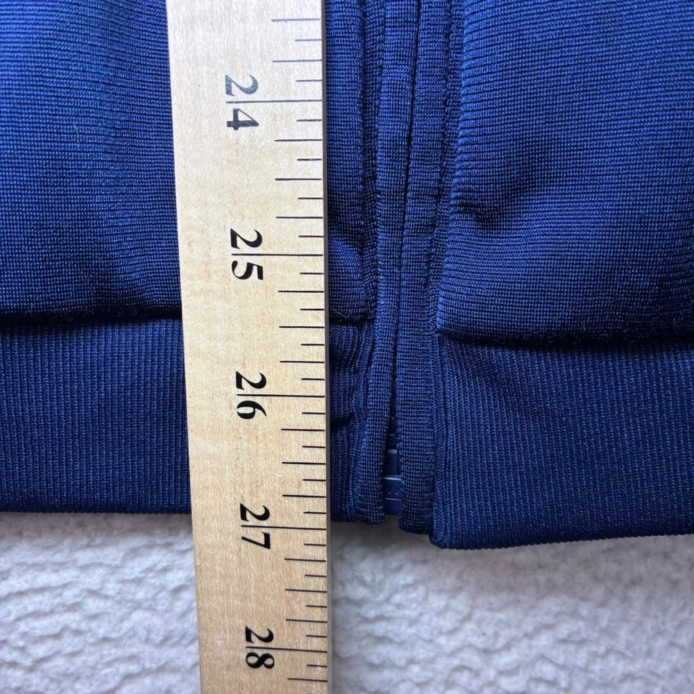 Y2K Adidas Track Jacket Men L Blue Black Full Zip Silky Hoodie Vintage